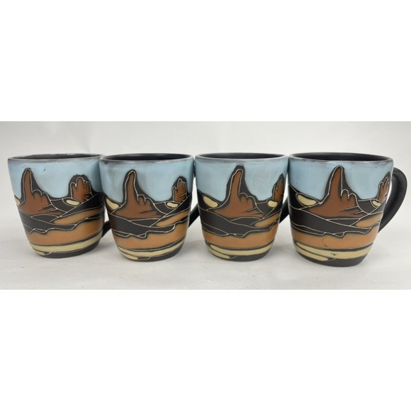 Tabletops Gallery Hand Painted SOUTHWEST Mug Set Of 4 - Picture 6 of 16